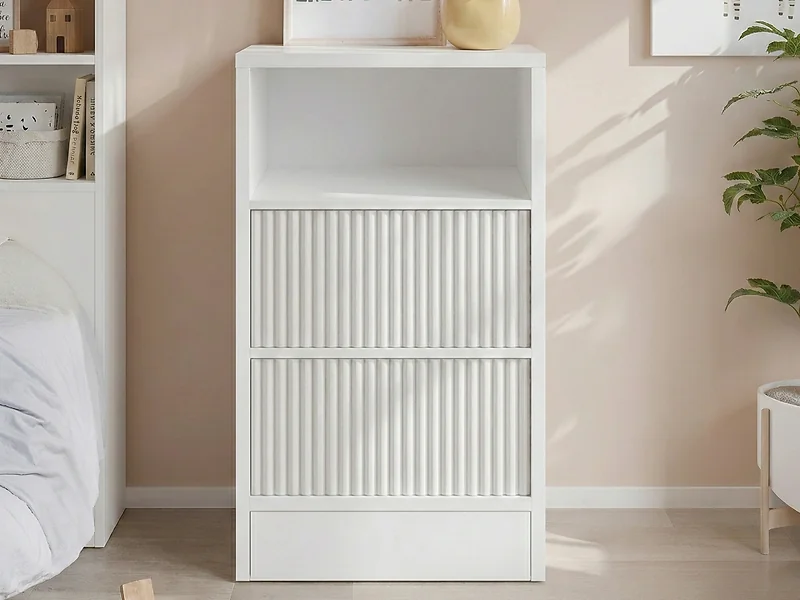 Flair Luca 3 tier storage unit with ribbed doors