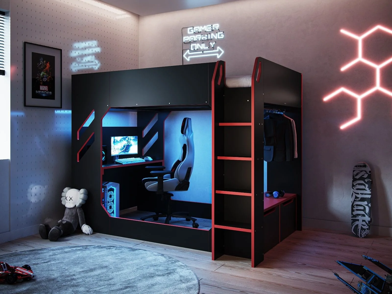 Recoil Shuttle small double LED gaming high sleeper - view 2