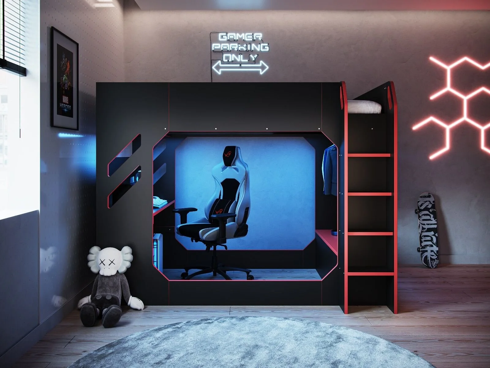 Recoil Shuttle small double LED gaming high sleeper - view 4