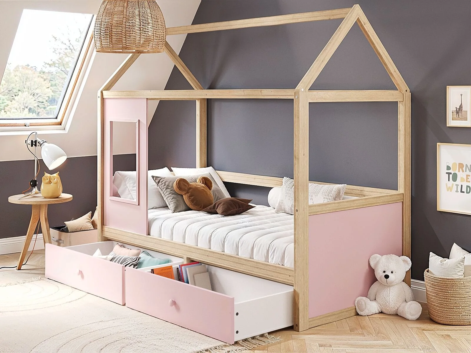 Flair Ted playhouse wooden bed with storage - view 7