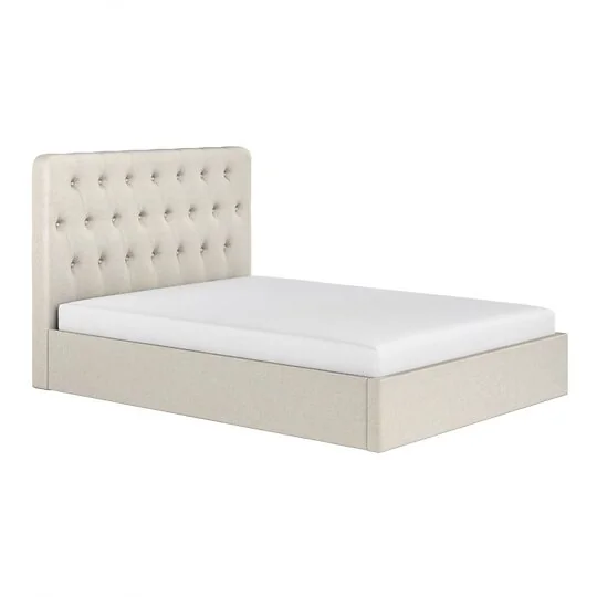 Flair Marley buttoned ottoman bed in beige linen