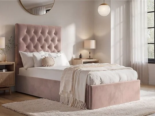 Flair Milan single velvet ottoman bed