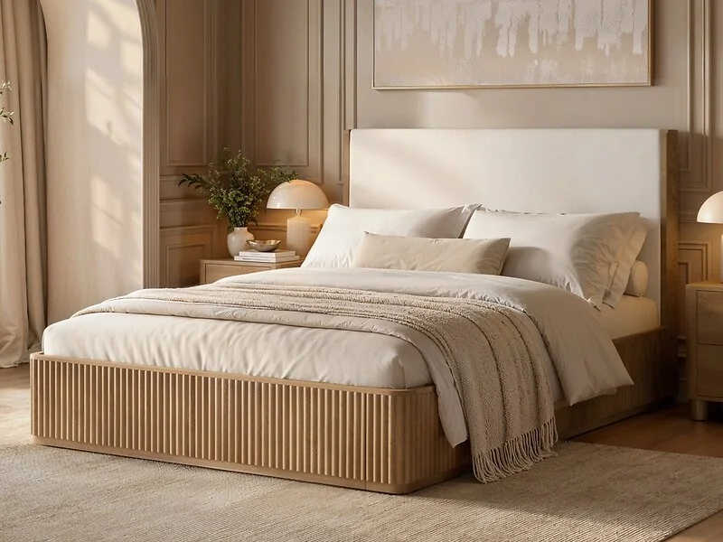 SOLACE+CO Reme Fluted Ottoman Bed