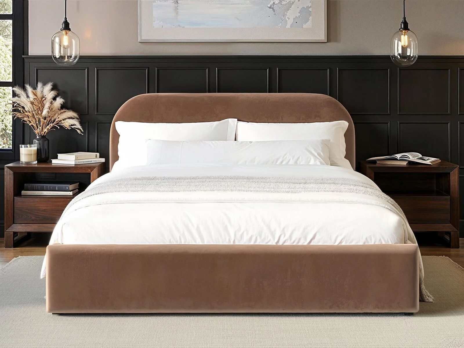 Flair Alba ottoman bed in chocolate velvet - view 3