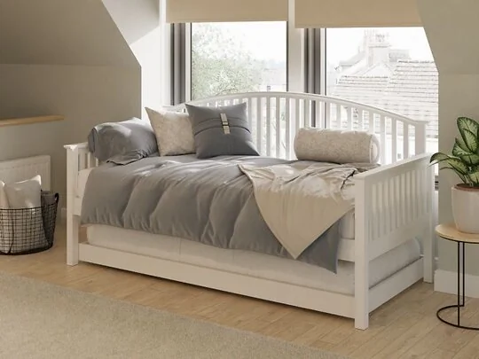 GFW Madrid Single Wooden Day Bed in oak finish