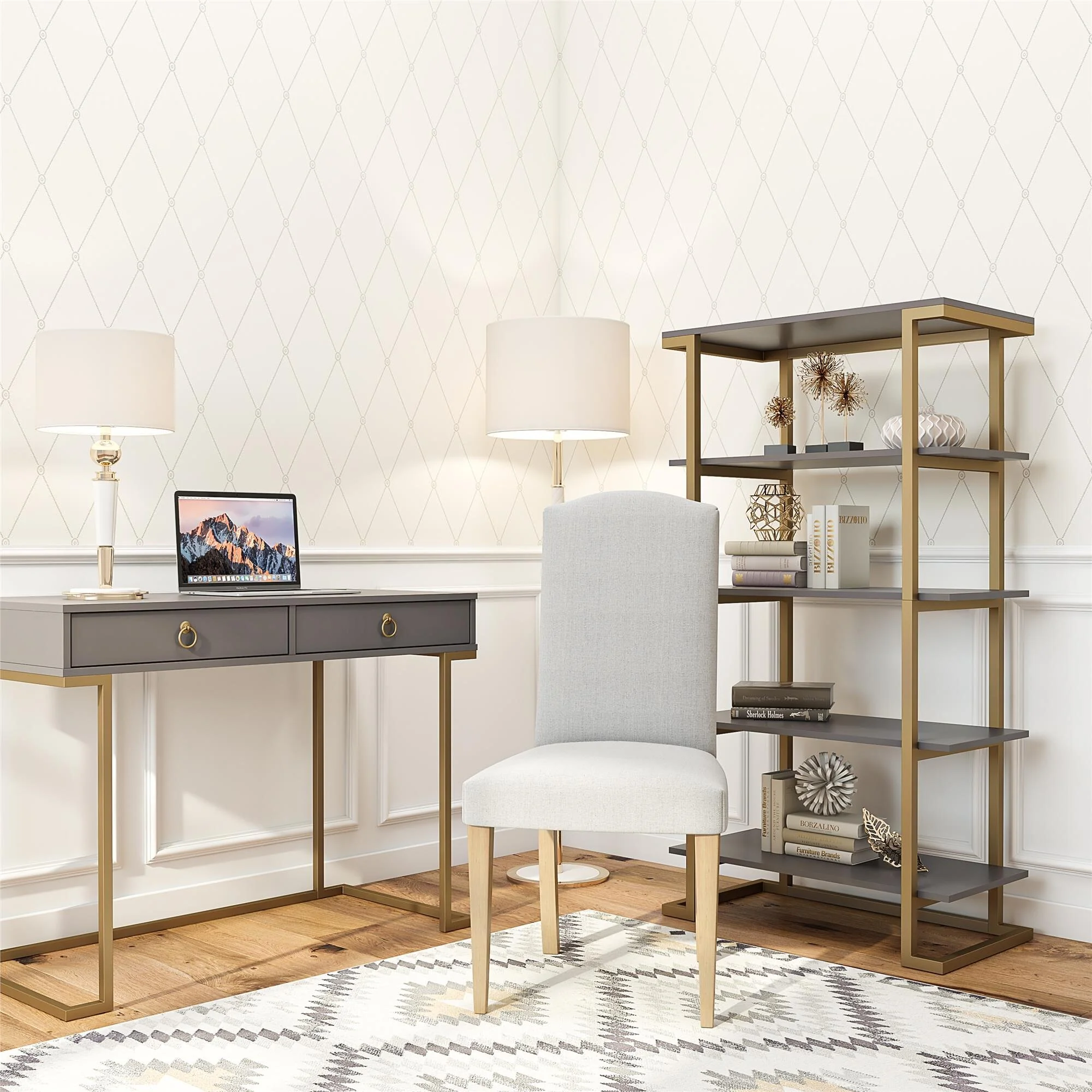 Dorel Camila 5 Shelf Bookcase Graphite Grey view 5