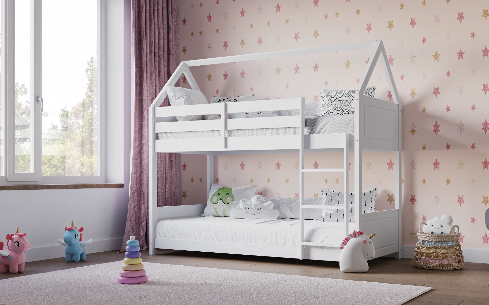 Flair Plation low play house bunk bed in white - view 7