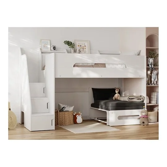 Flair Stepaside Staircase High Sleeper Bed with Futon