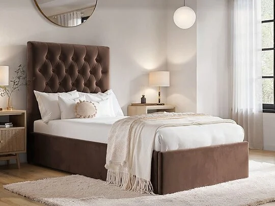 Flair Milan single velvet ottoman bed