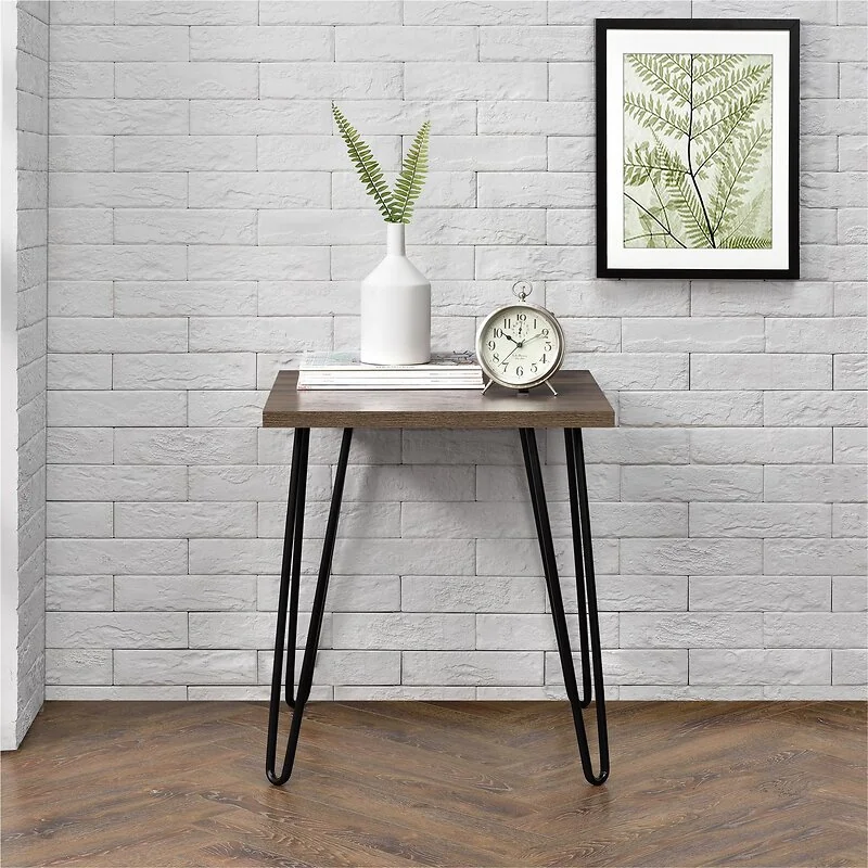 Dorel Owen End Side Table Rustic Oak Look