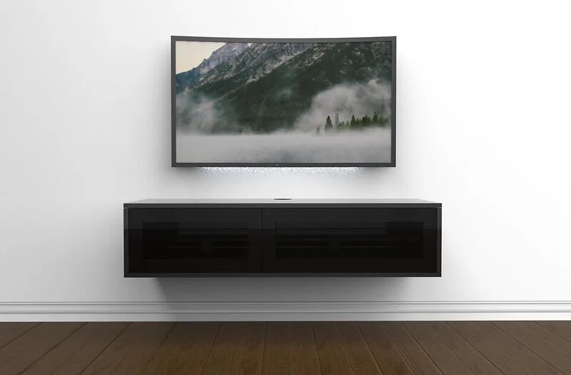Alphason Helium TV Stand with 1 Door and 1 Flap in White