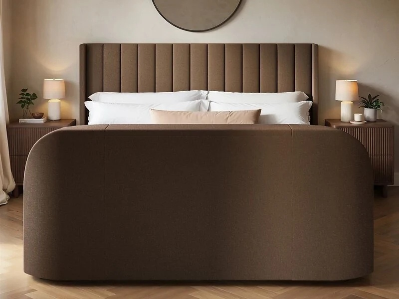 Flair Fallon TV Side Lift Ottoman Bed Brown Chenille – view 4