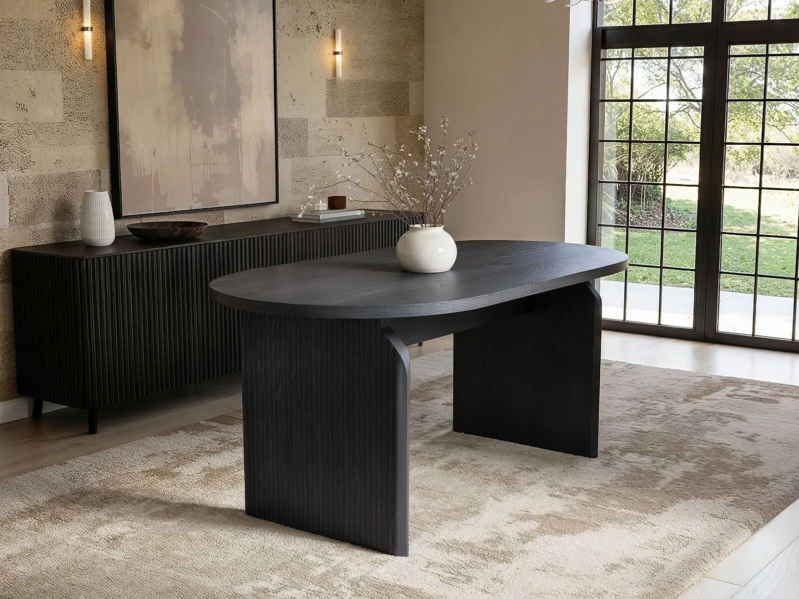 SOLACE+CO Varm black table with Cyra benches - view 4