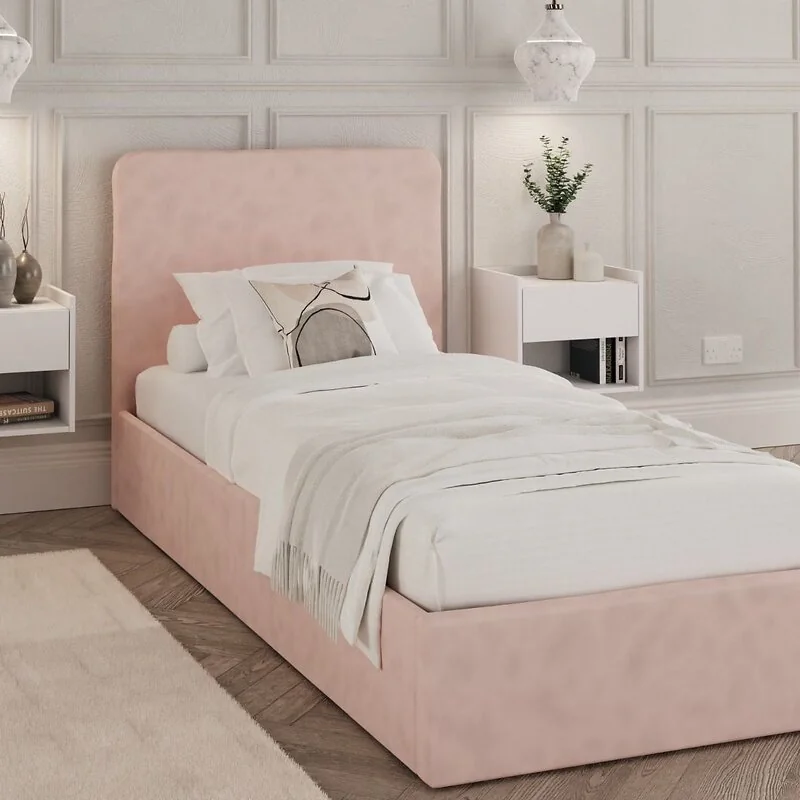 upholstered storage bed with hydraulic lift