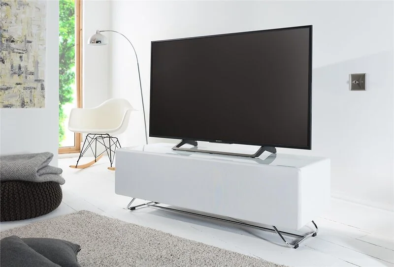Dorel Chromium TV Stand with 1 Flap in Grey (CRO2-1200CPT-GR)