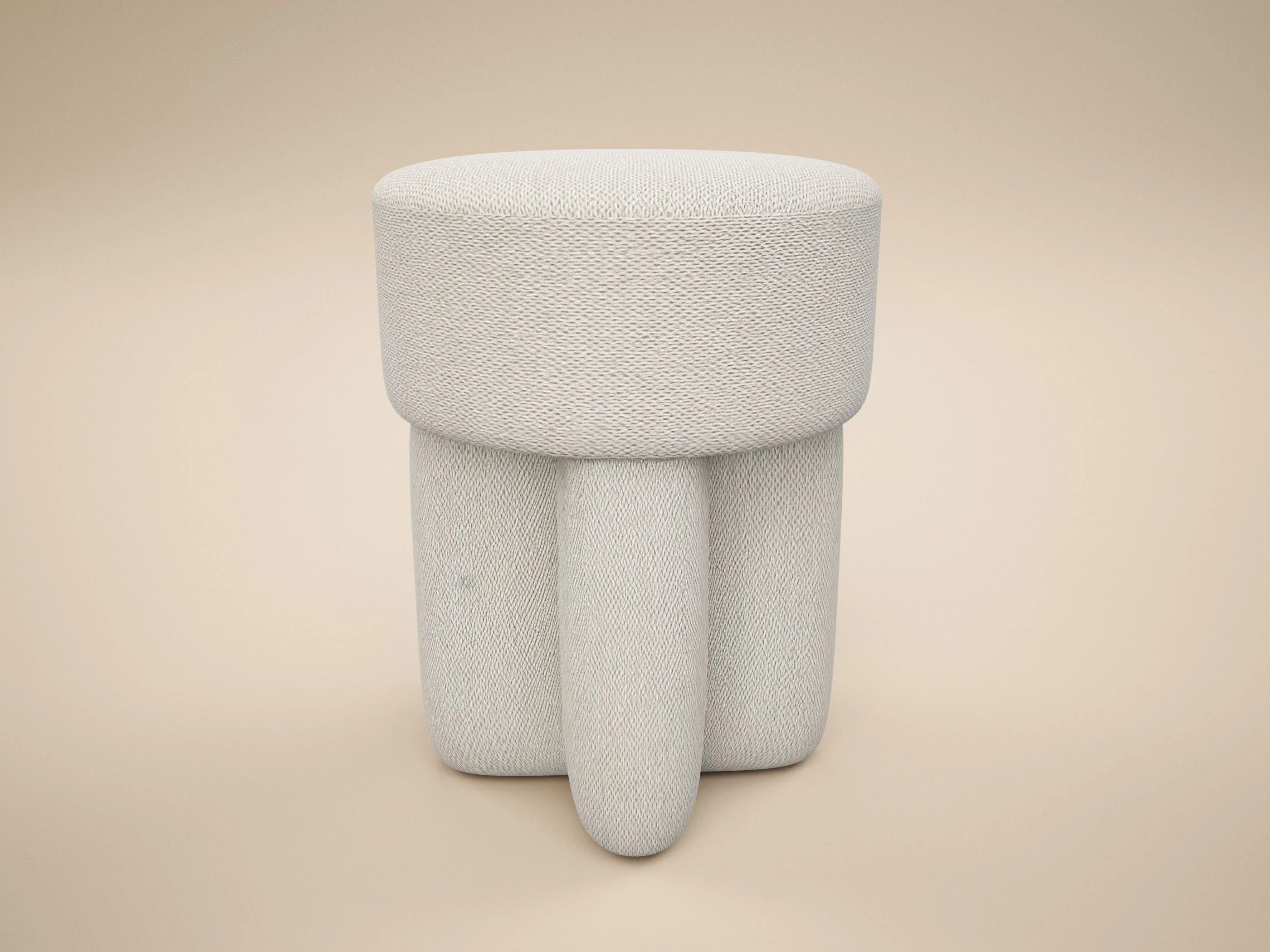 SOLACE+CO Astrid wave chenille pouffe footstool - view 8