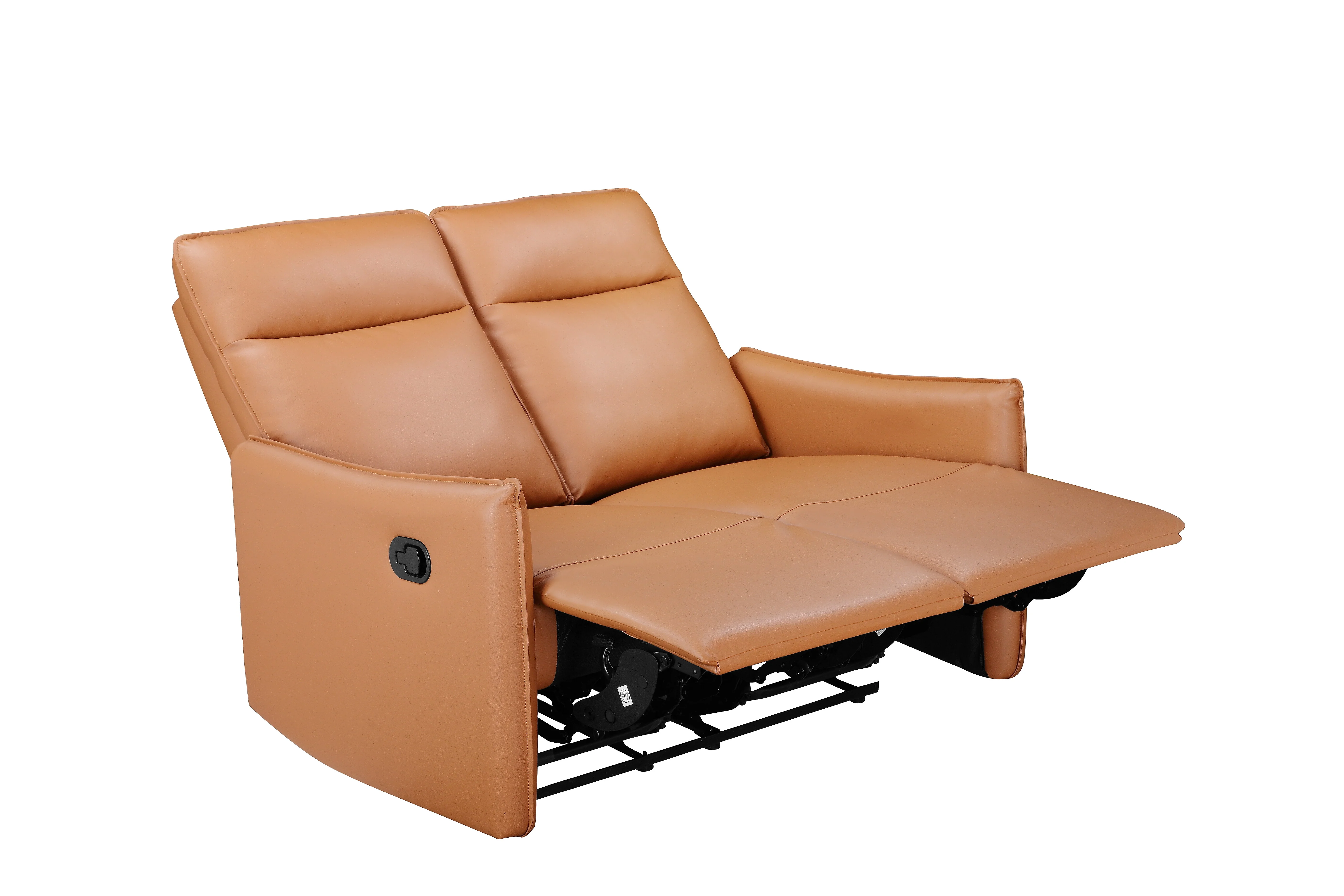 Dorel Lugo 2Seater Sofa with 2 Manel Recliner Cognac PU view 4