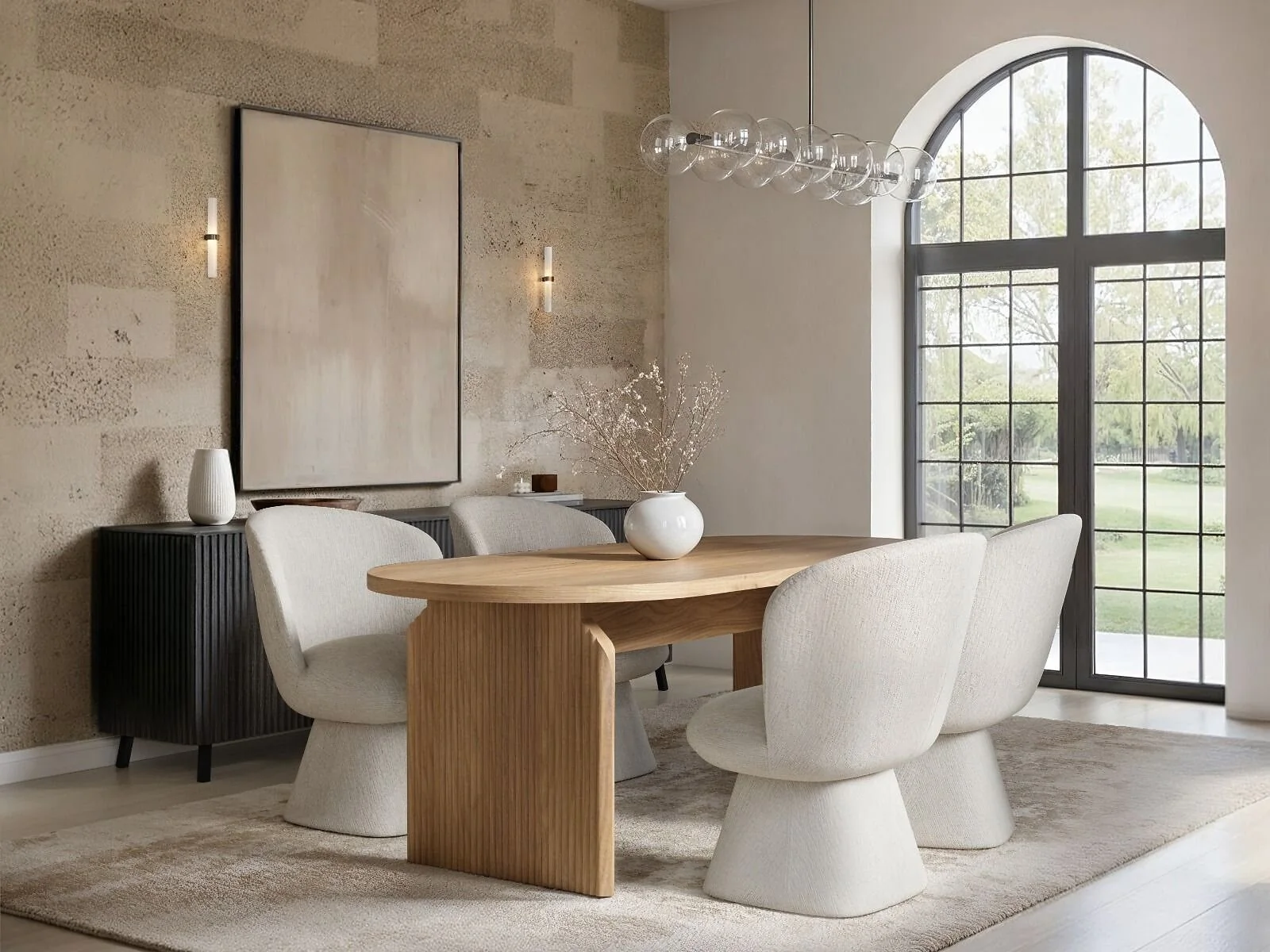 SOLACE+CO Varm oval dining table with Aiko chairs - view 3