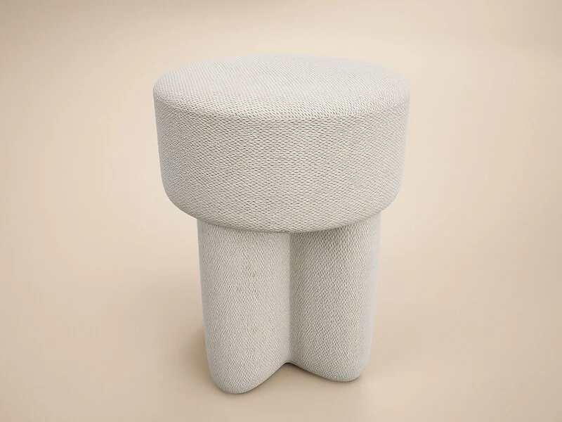 SOLACE+CO Astrid wave chenille pouffe footstool - view 6