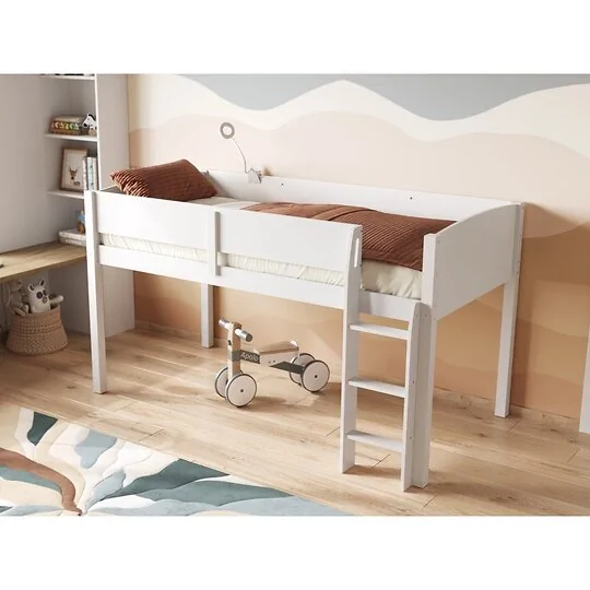 Flair Loop Wooden Mid Sleeper Cabin Bed White