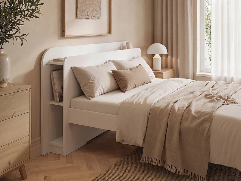 Noomi Evie Wooden Bookcase Bed with Headboard Shelves – view 3