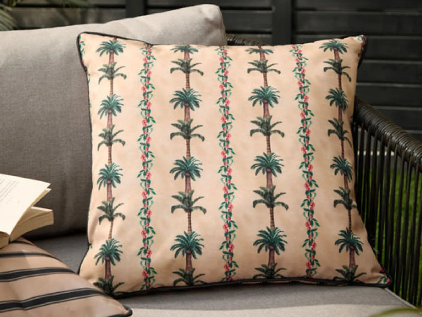 Furn Monkey Palm Stripe 45 x 45cm Outdoor Polyester Cushion