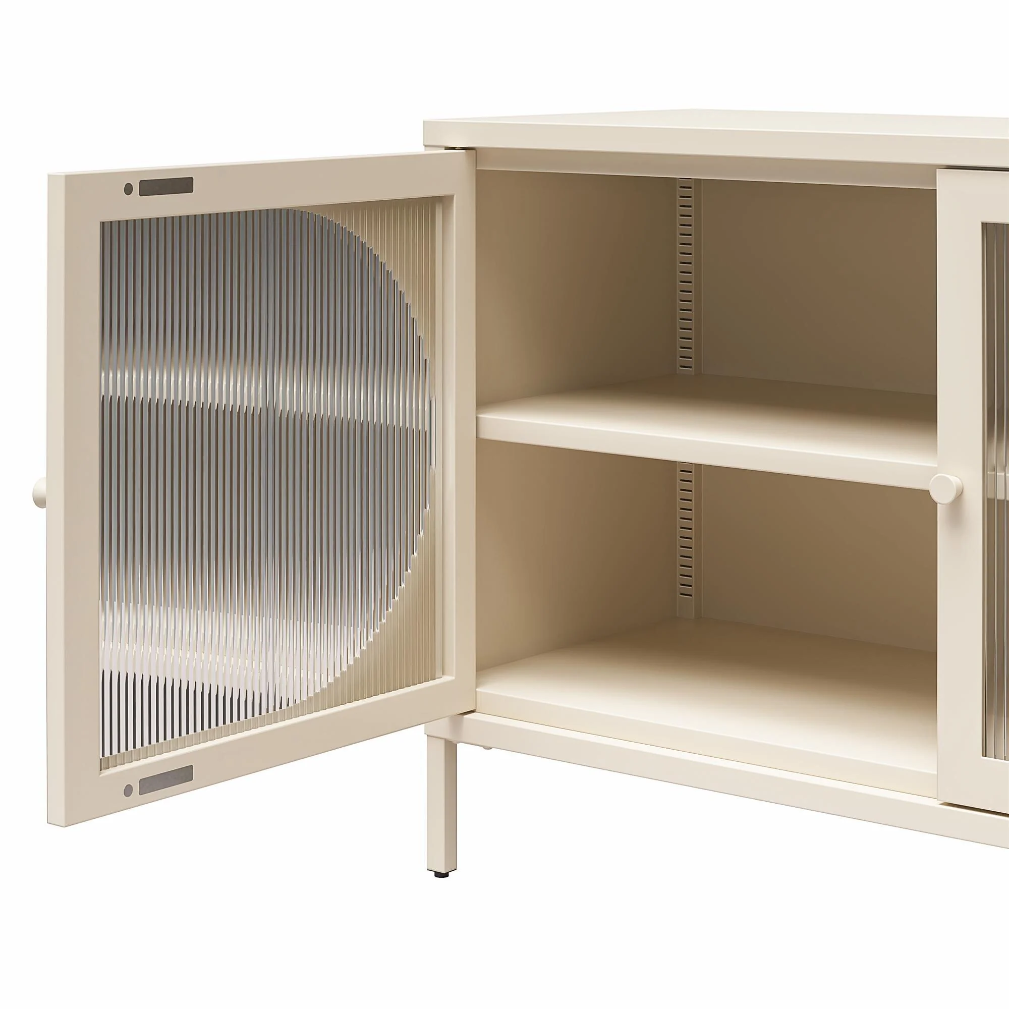 Dorel Luna W Accent Cabinet 2D FluWed Glass ParchmenW view 6