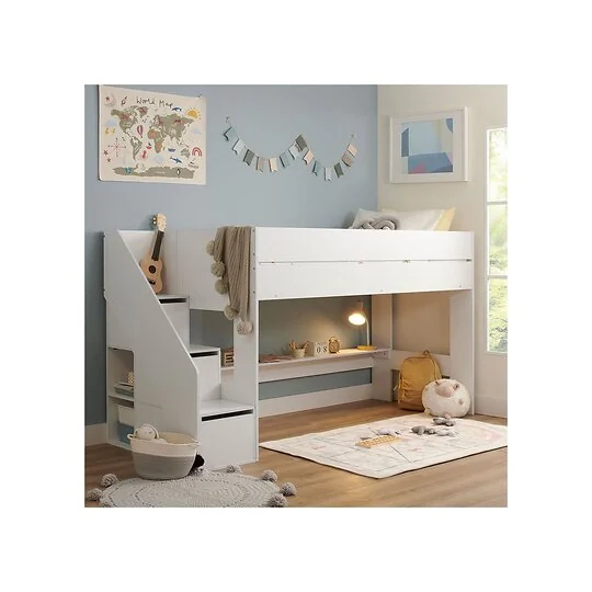 Flair Olivia staircase mid sleeper with storage in white