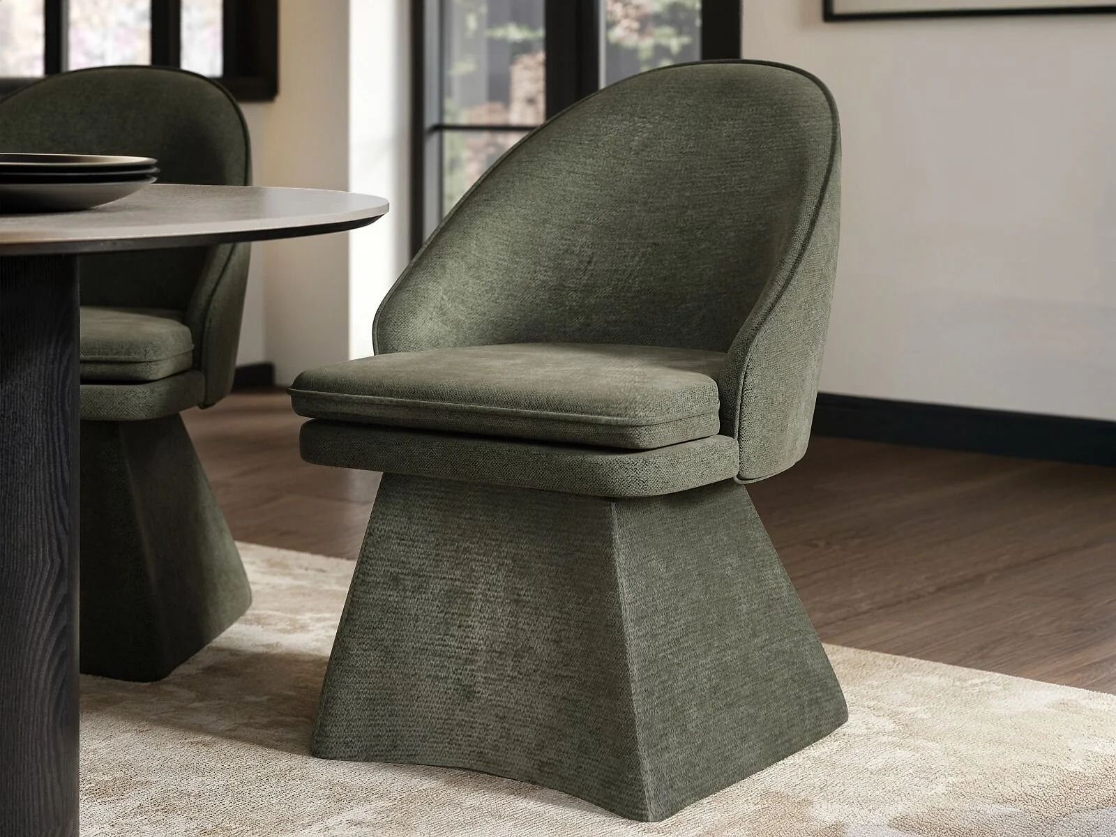 SOLACE+CO Deko round table with Aiko green chairs - view 4