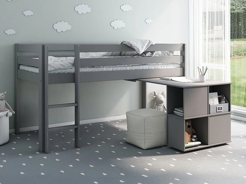Noomi Nora Workstation Mid Sleeper Bed Solid Wood (FSC-Certified)