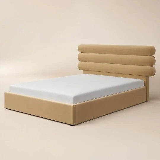SOLACE+CO Atlas ottoman bed in sand velvet