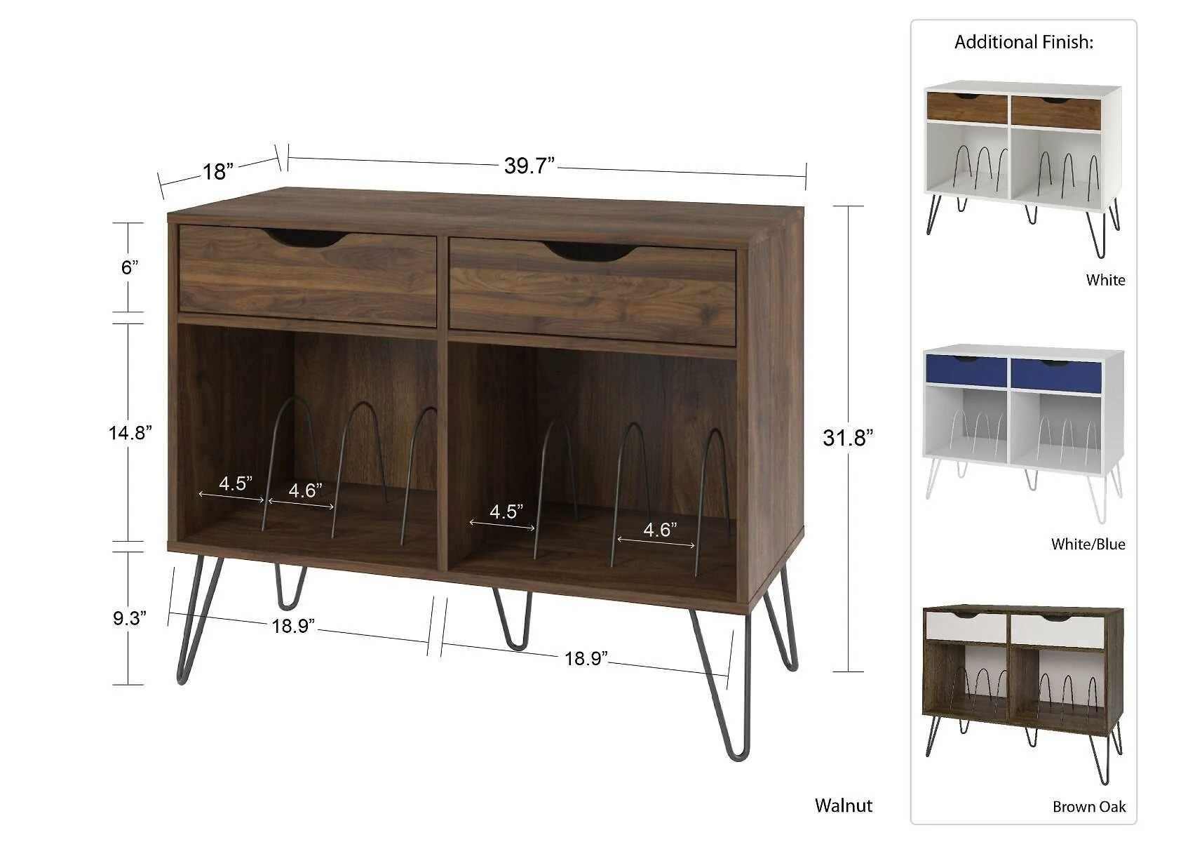 Dorel Concord Turntable Stand With Drawers