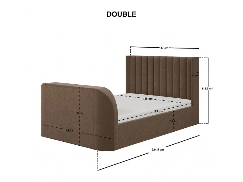Flair Fallon TV Side Lift Ottoman Bed Brown Chenille – view 7