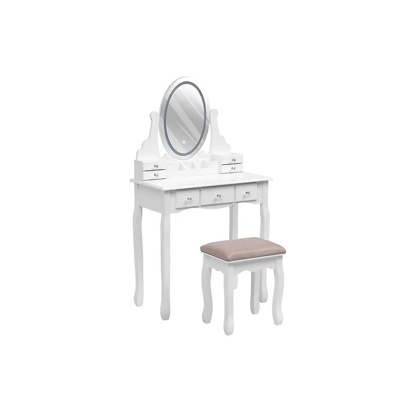 Living & Home Makeup Vanity Desk Set with LED Lighting image 3