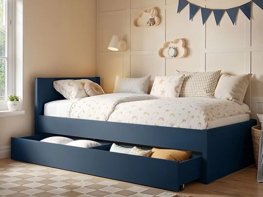 Flair Oli single wooden bed with drawers