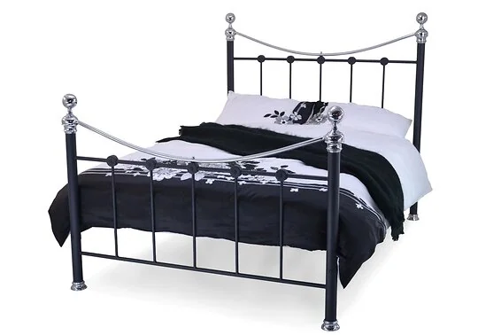 Wholesale Beds Cambridge Platform Bed Frame Metal Chrome Finials