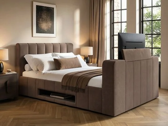 SOLACE+CO Langden TV ottoman bed with side lift storage