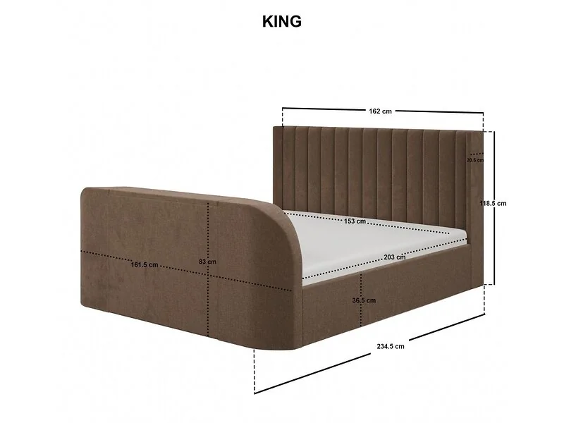 Flair Fallon TV Side Lift Ottoman Bed Brown Chenille – view 8