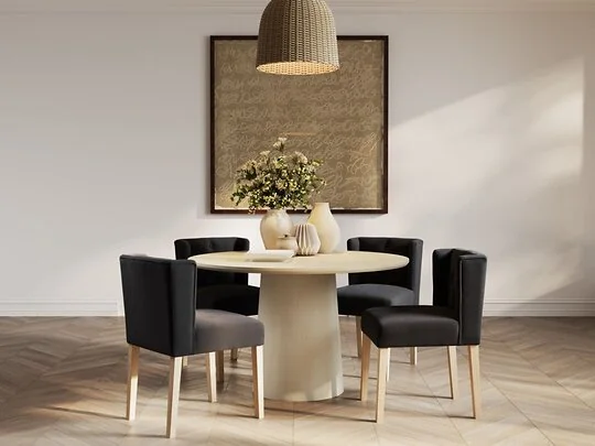 shay winged dining chair armless linen