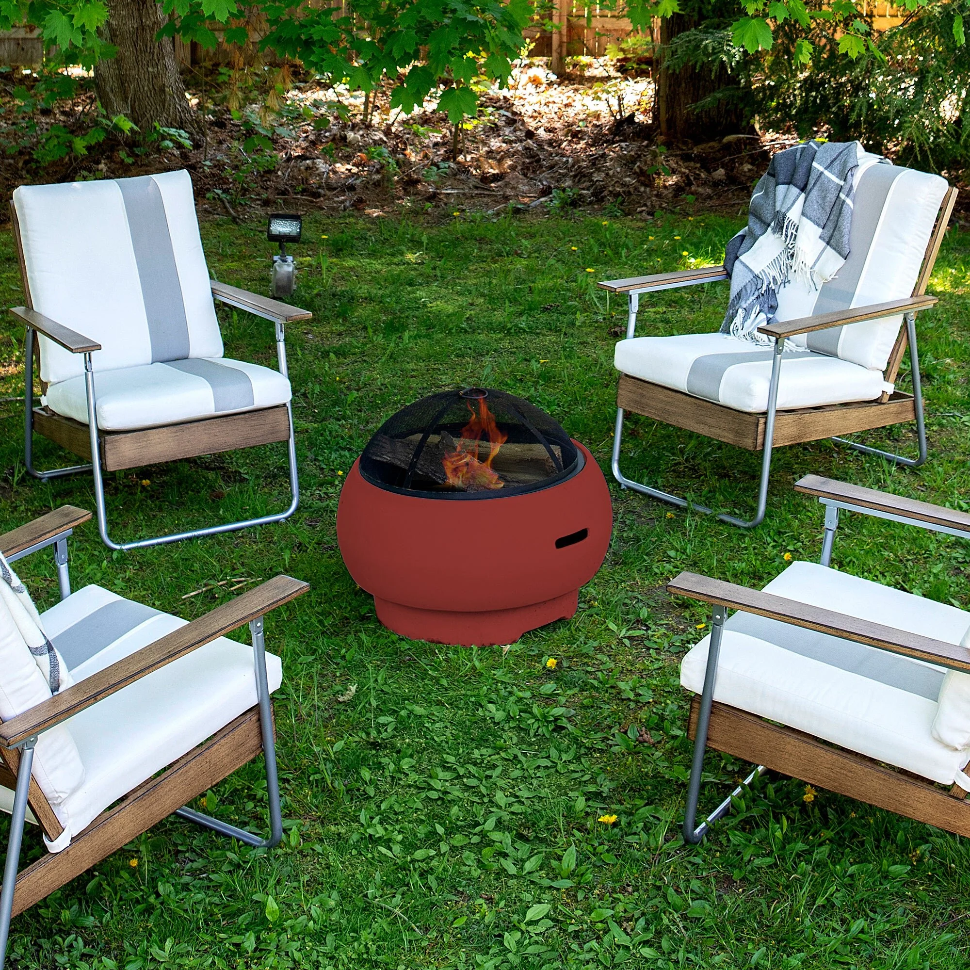 Novogratz Asher 22in Fire Pit Persimmon view 2