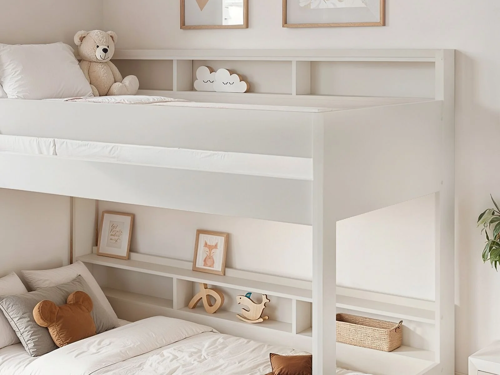 Noomi Bodie Bunk Bed with Shelves White Solid Wood (FSC-Certified) – view 9