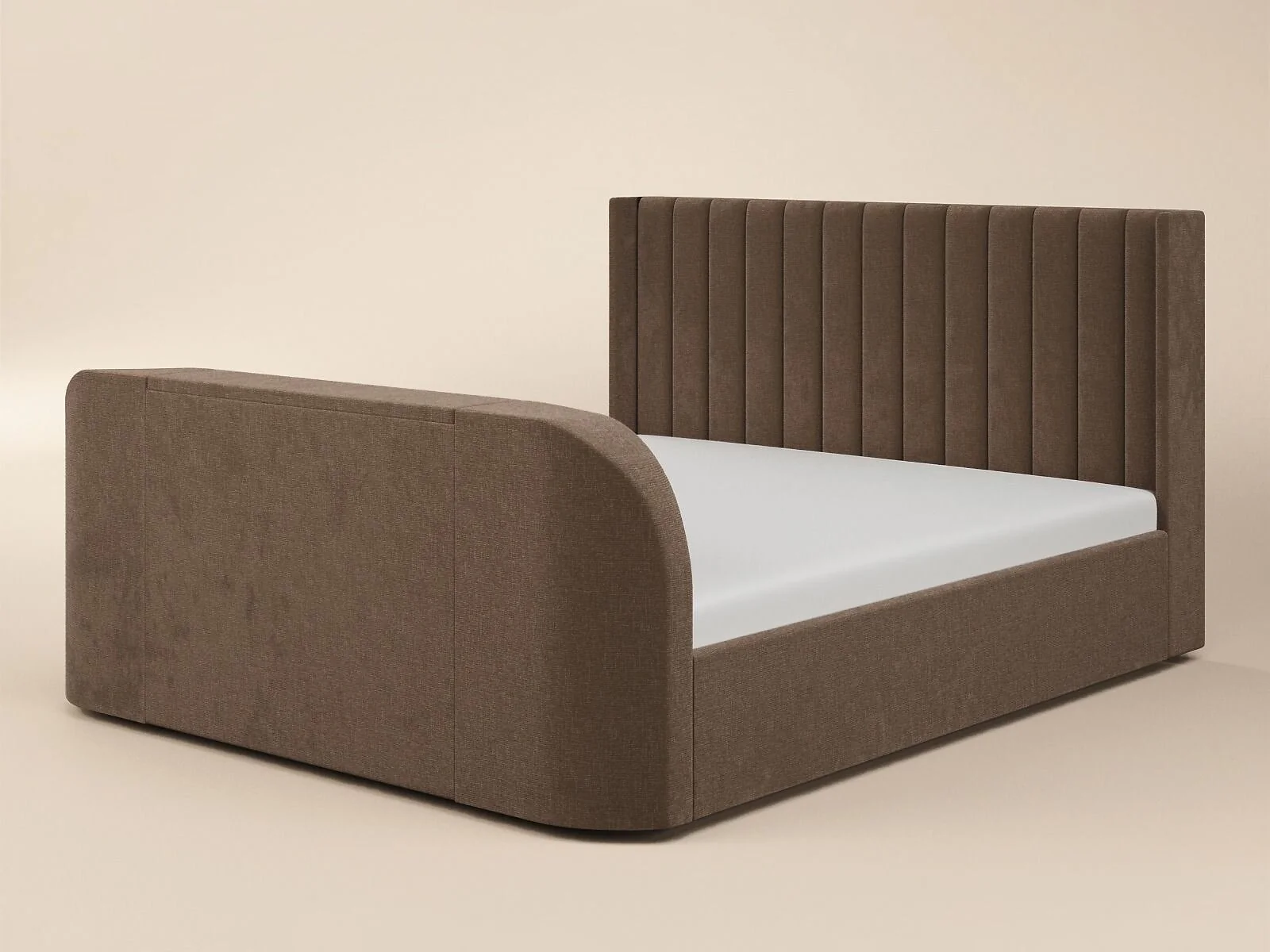 Flair Fallon TV Side Lift Ottoman Bed Brown Chenille – view 5