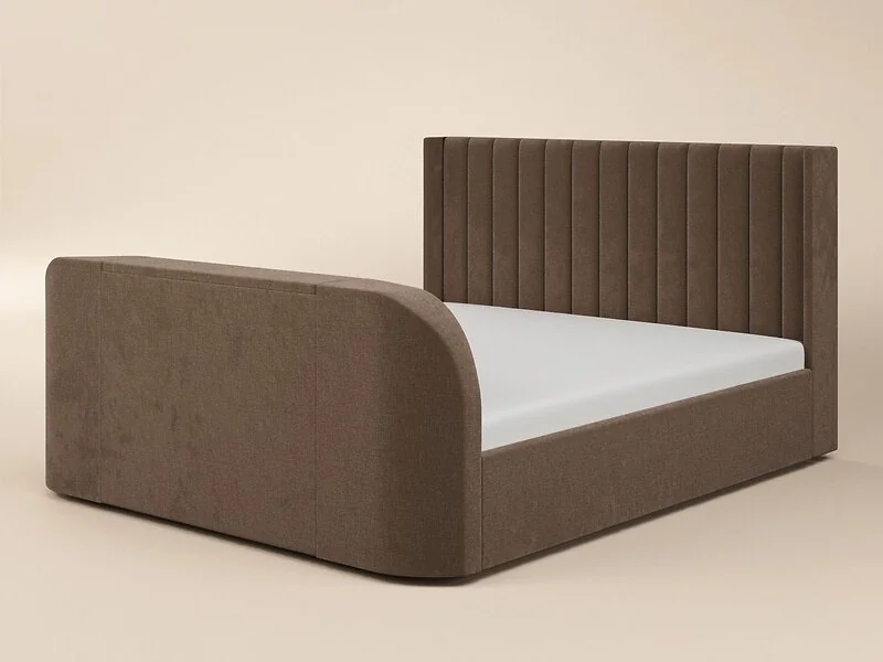 Flair Fallon TV Side Lift Ottoman Bed Brown Chenille – view 5