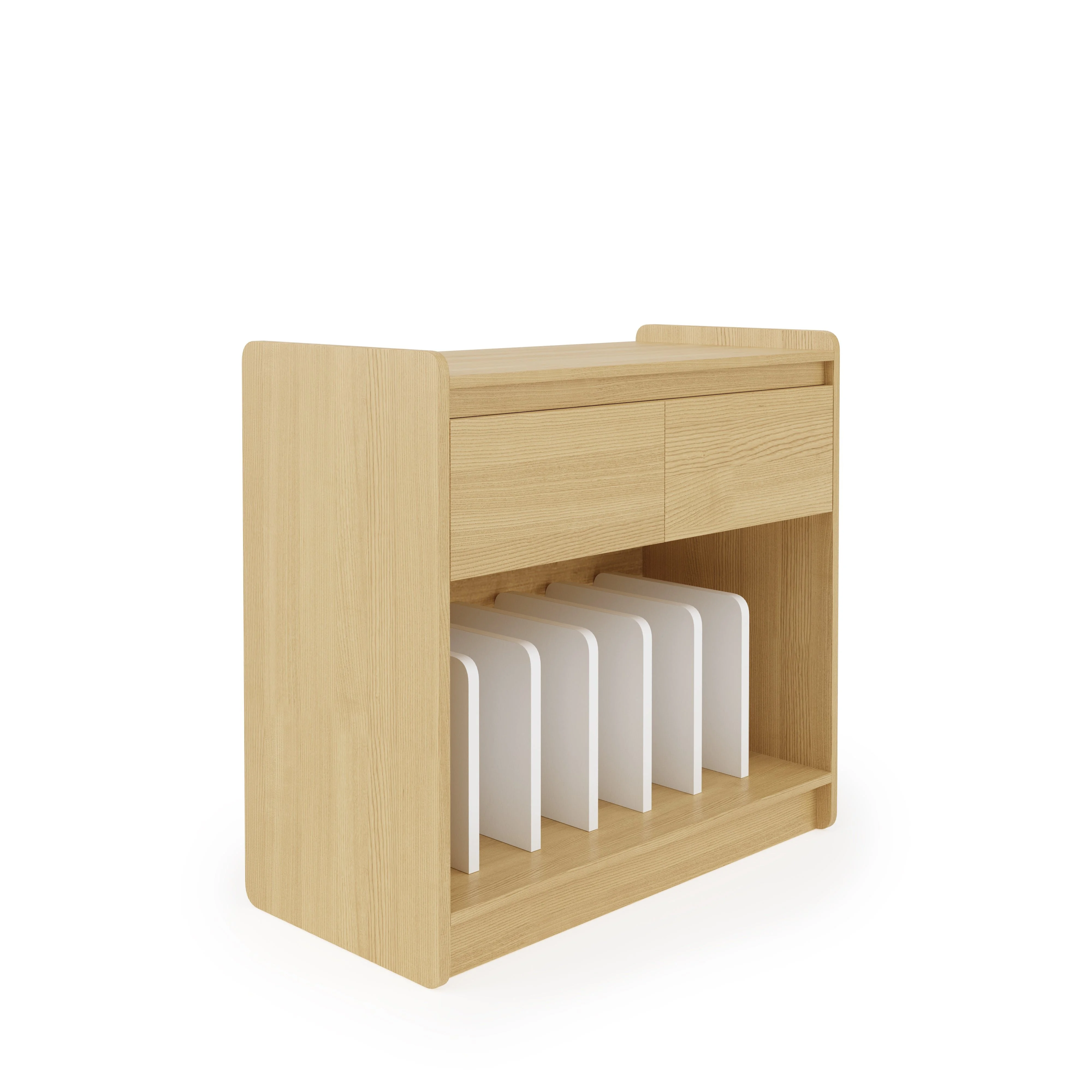 Dorel Oslo Turntable Stand in Light Oak White view 5