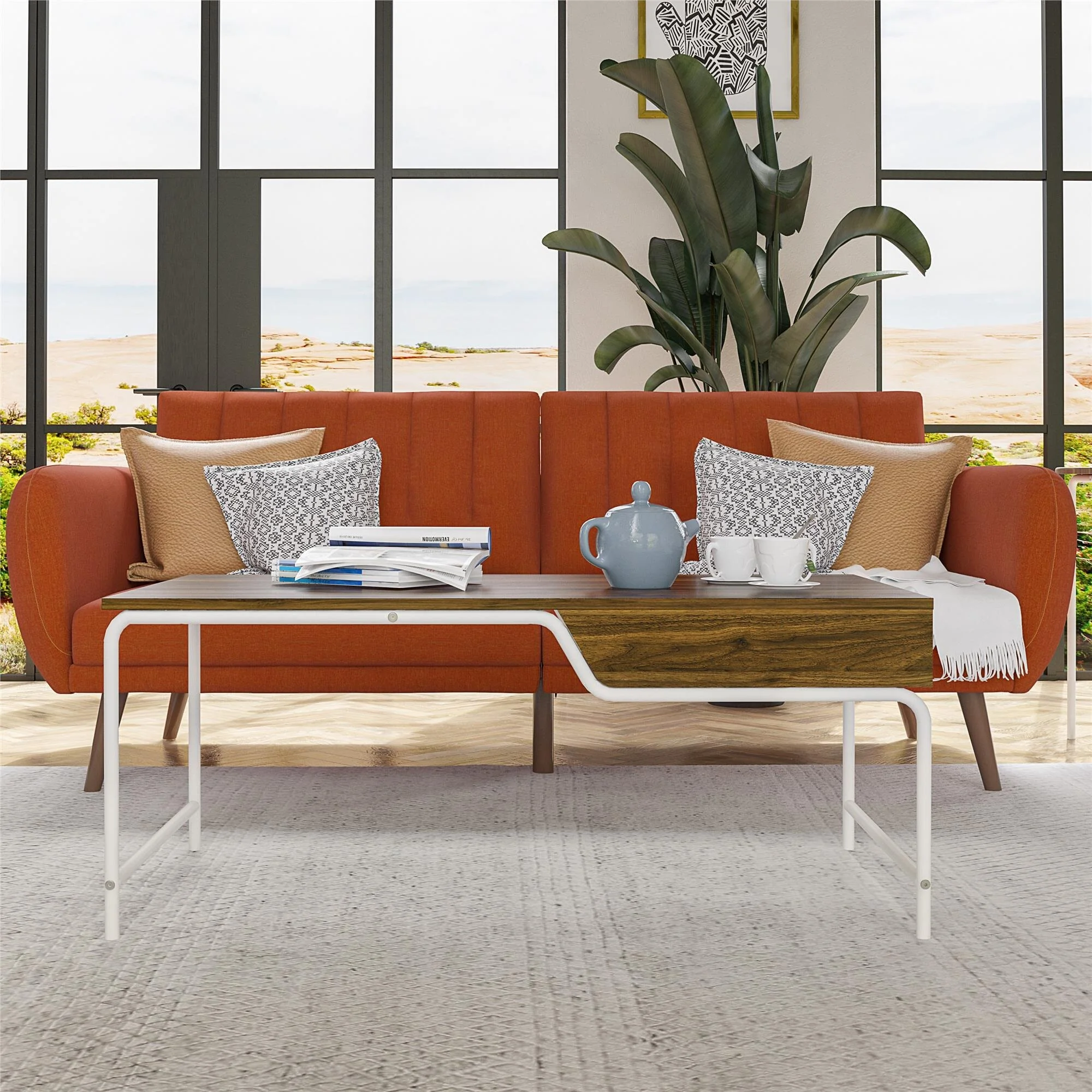 Novogratz Webster Coffee Table Walnut Look view 6