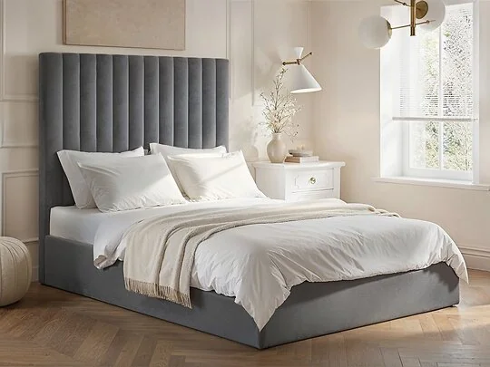 Flair Everley ottoman bed in grey fabric