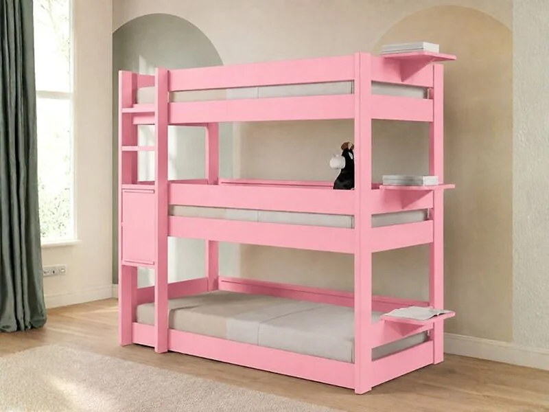 Mathy By Bols Dominique Triple Bunk Bed with Shelves