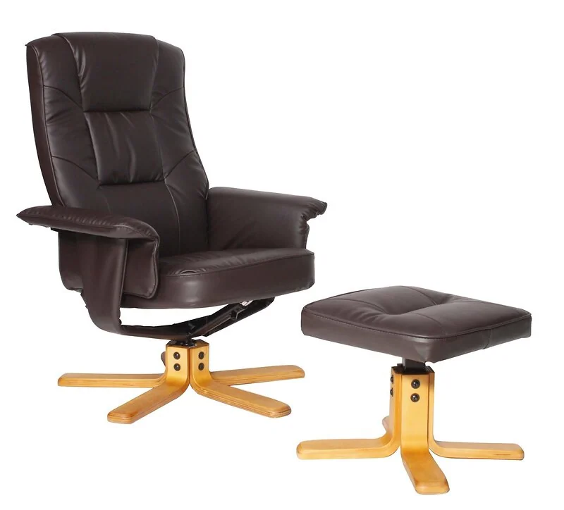 Dorel Drake Recliner + Footstool in Black