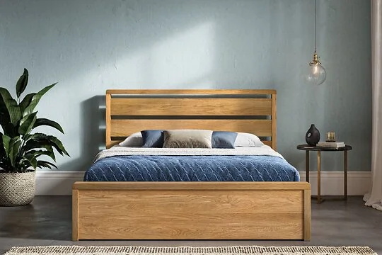 Emporia Beds Modena Oak Ottoman Bed Frame with Gas Lift Storage