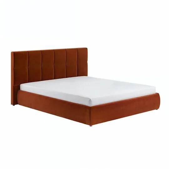 SOLACE+CO Mika burnt orange velvet ottoman bed